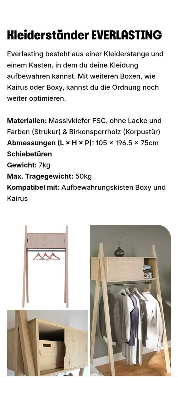 Garderobe: Garderobe/Kleiderständer aus Kiefer – Gebraucht aus Bern von CorinaG 4