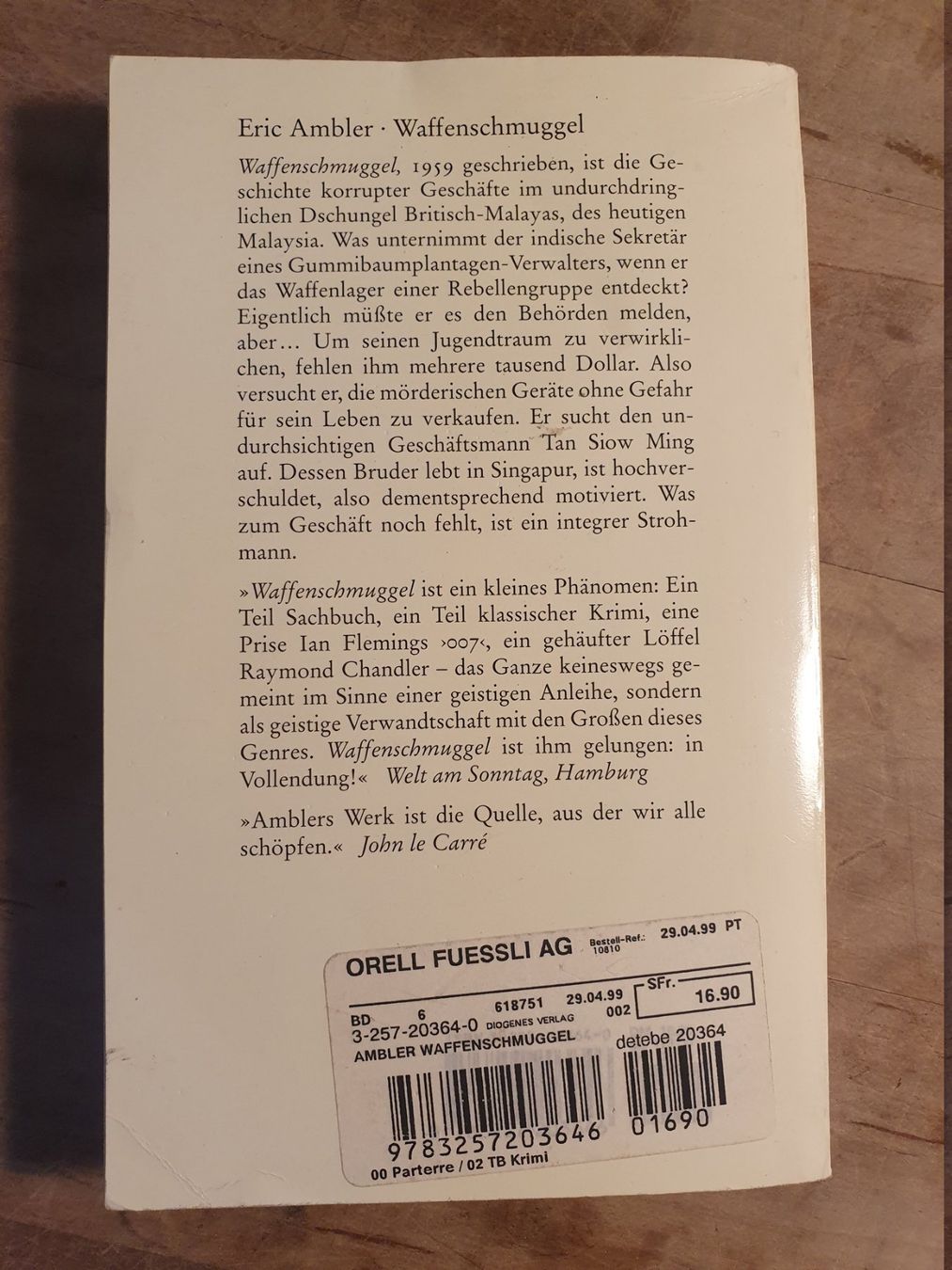 Libri: Waffenschmuggel Eric Ambler Diogenes – Usato da Zürich venduto da loosebone 2