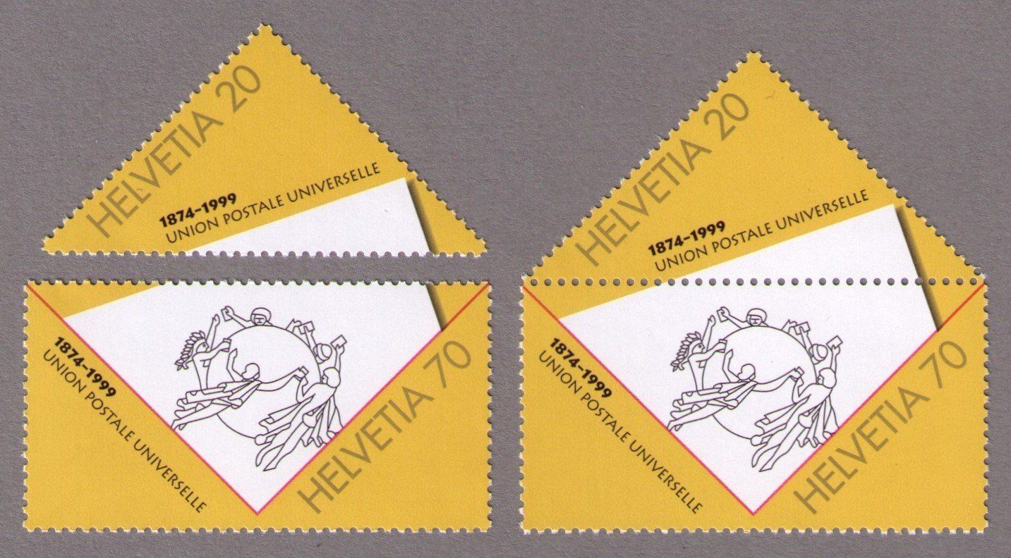 Tutti i francobolli: 1999_977+978+Z121 aus UPU-KLEINBOGEN_Ausschnitte / Paar ! ** – Nuovo (secondo la descrizione) da Marthalen venduto da Ch_quality
