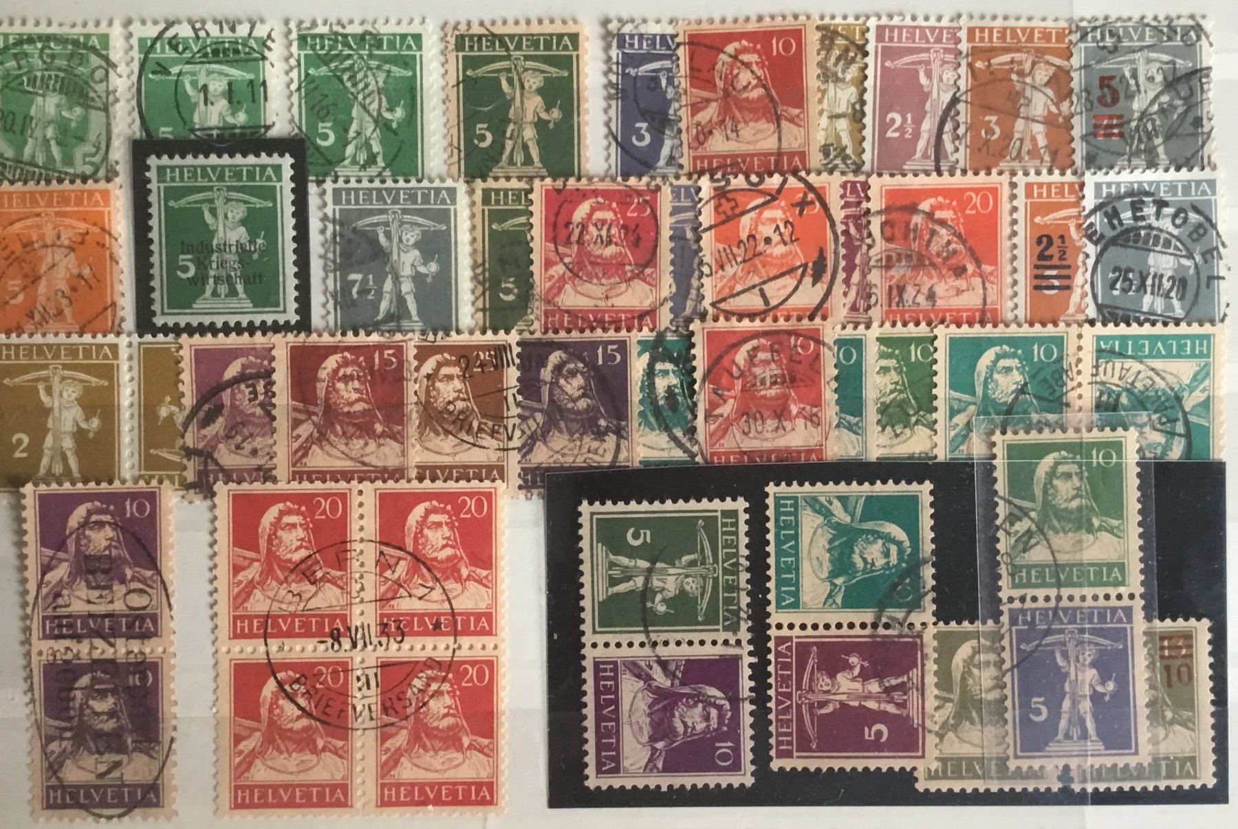 Alle Briefmarken: Sammlung Dauermarken, ab Strubel, bis ca. 1960, gestempelt – Gebraucht aus Belp von Dschopp 2