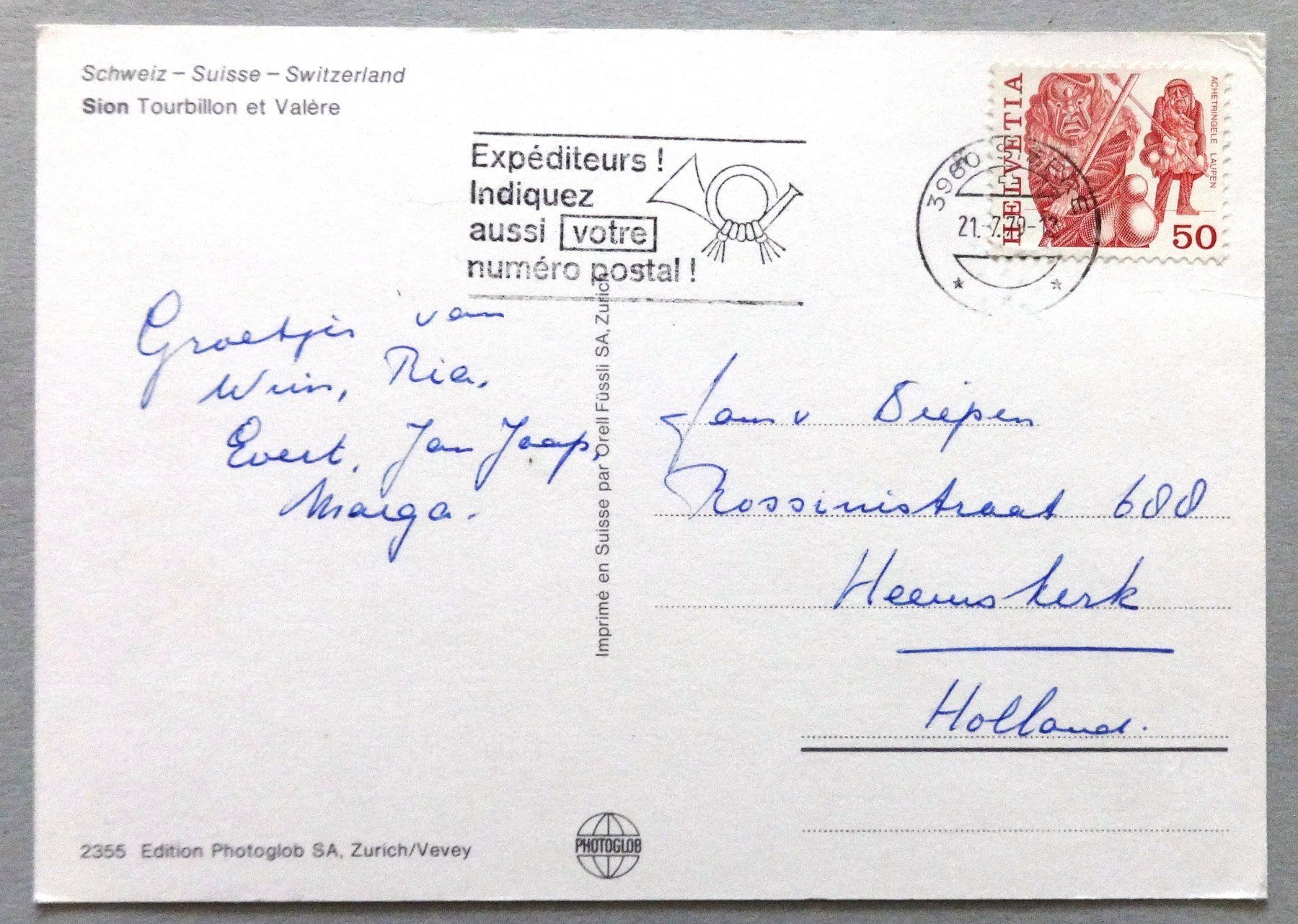 Cartoline postali: Sion, Tourbillon et Valère – Usato da Fétigny venduto da Billy2miny 1