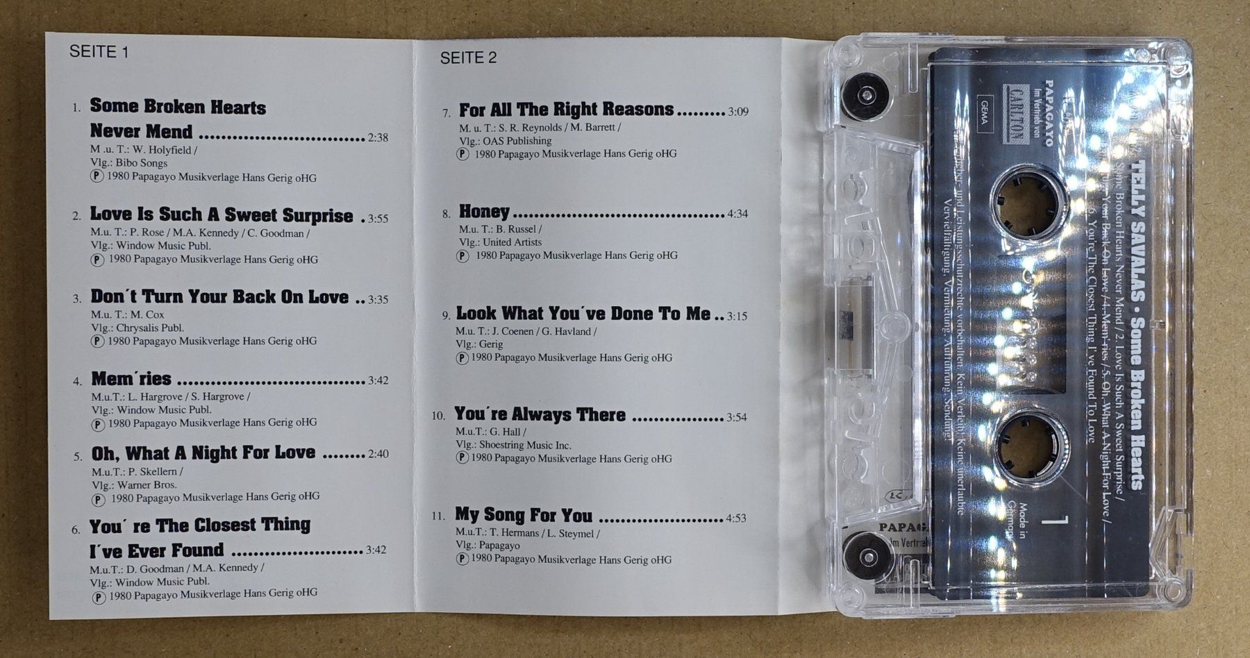 Kompaktkassetten: Telly Savalas – Some Broken Hearts – Gebraucht aus Sessa von discoverymedia 1