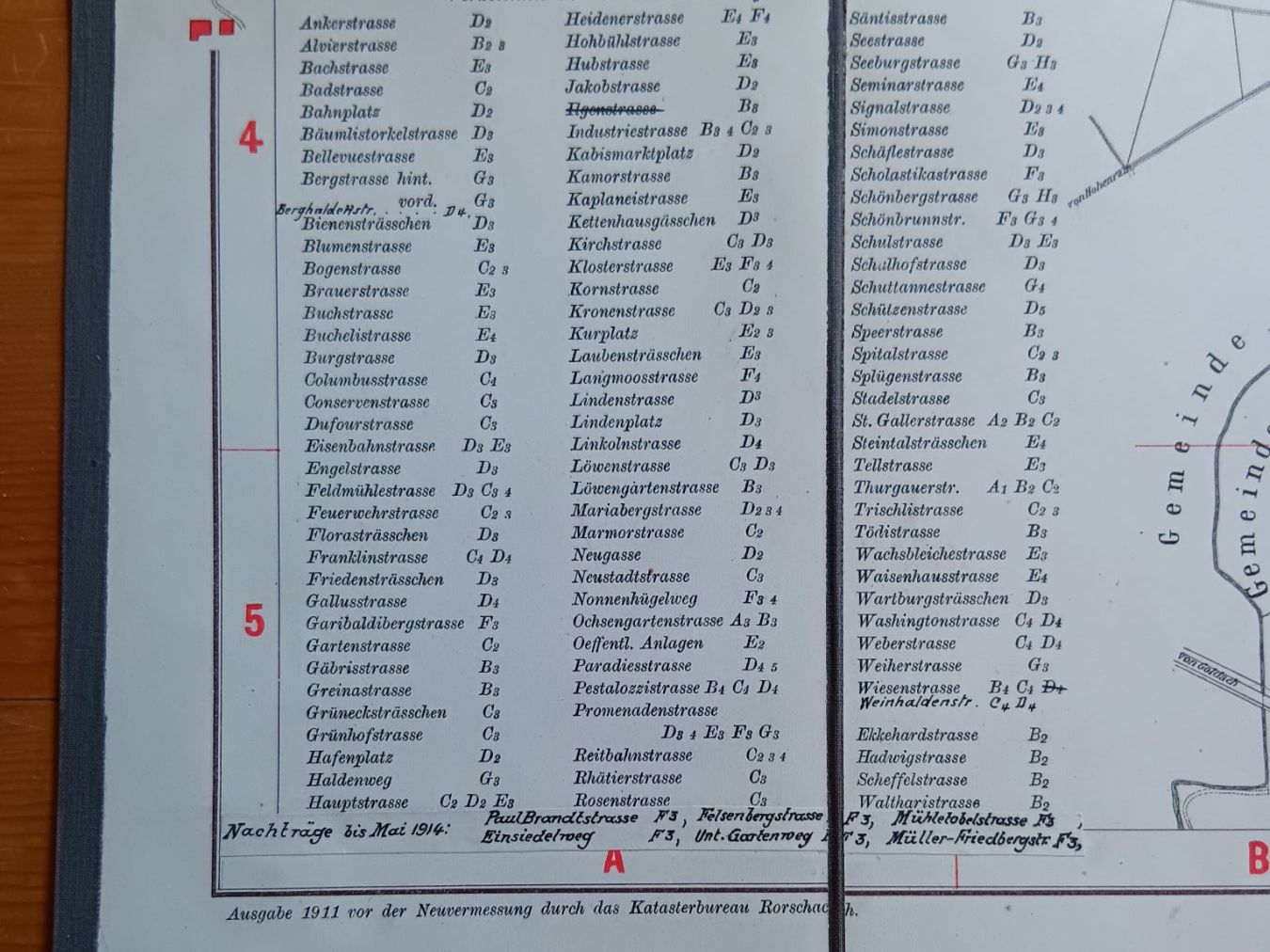 Cartine & Atlanti: Karte Uebersichtsplan Gemeinde Rorschach 1911 – Usato da Lichtensteig venduto da B-B-Bier 2