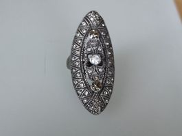 Schöner Ring mit Strass Steinen XXL im Antik Stil