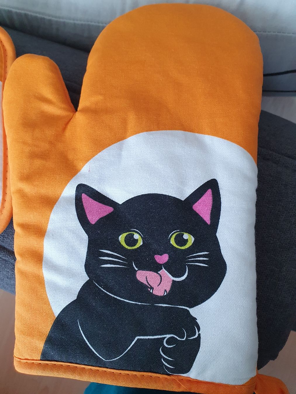 Grembiuli: Küchen-Set "Kater Max", 3-teilig orange – Nuovo (secondo la descrizione) da Klingnau venduto da Fee1960 2