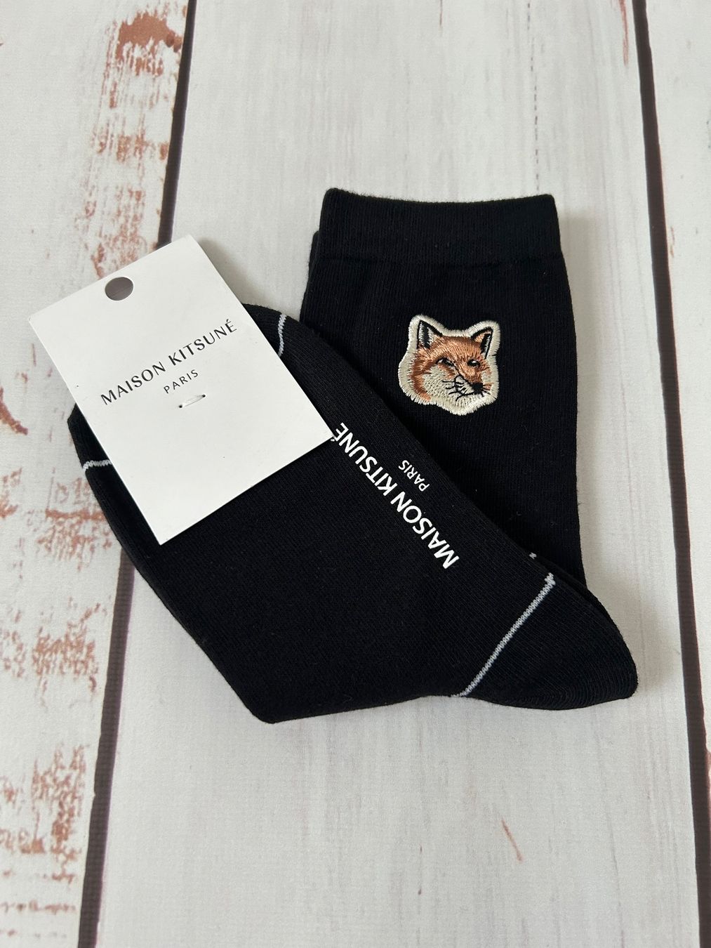 Calze: Socks  Socken Maison Kitsune with embroidered fox patch – Nuovo e nell'imballaggio originale da Zürich venduto da Ferienan 4