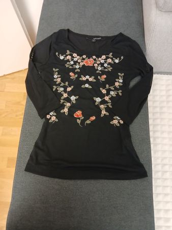 Tally Weijl Shirt Gr. S, schwarz, Blumenmuster, transparent