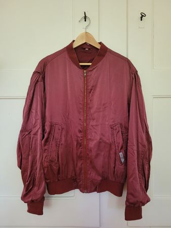 Bomberjacke Seide Weinrot Grösse M/L