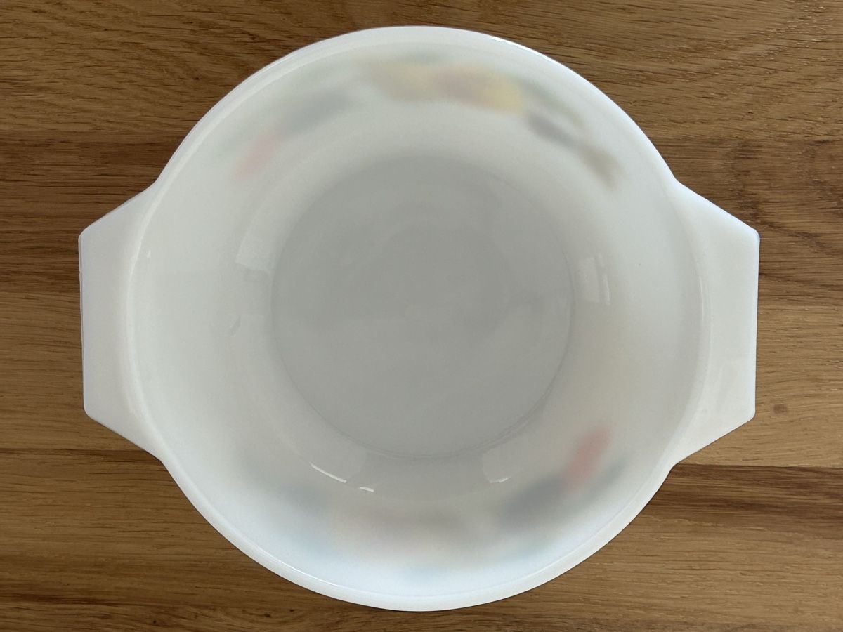 Pyrex Pentole: Vintage JAJ Pyrex Kent Orchard 505 mit Glasdeckel – Usato da Wettingen venduto da Mmccl 5