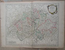Kupferstichkarte der Schweiz von Bourgoin 1766