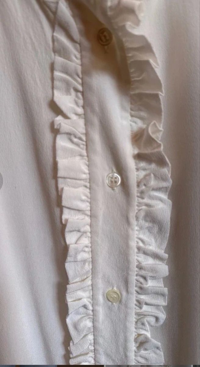 Sandro Camicette: Sandro Blouse White Ruffles – Nuovo (secondo la descrizione) da Zürich venduto da Chrisdol 2