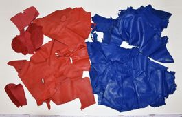 Lederresten Leder Schneiden/Basteln Fasnacht/rot, blau