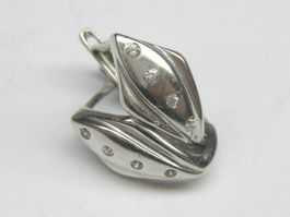Vintage Ohrringe Ohrstecker Silber 925 weisse Schmucksteine
