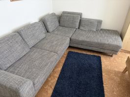 Ecksofa grau mit Hocker