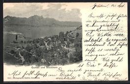 AK Stockhorn, Panorama mit Dampfer, 1902
