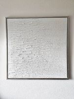 Acryl Struktur Bild Weiss in Weiss Abstrakt Leinwand 65x65cm