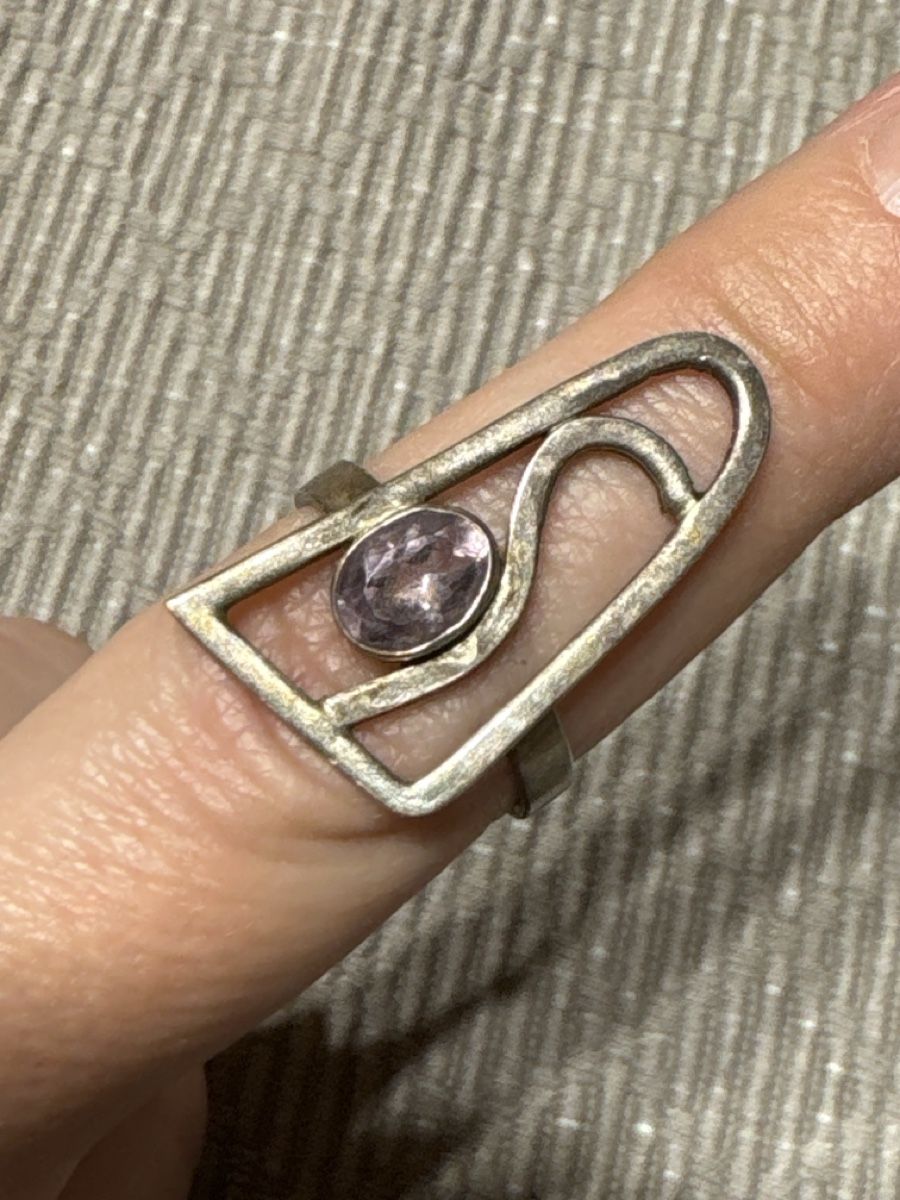 Anelli: Silber Fingerring mit Amethyst / Gr 58 – Usato da Rümlang venduto da SchumBru10