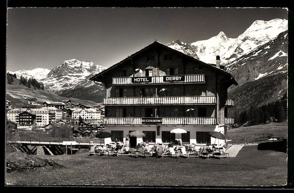 Ansichtskarten: Saas-Fee /Valais, Hotel Restaurant Derby – Gebraucht aus Berlin von bartko-reher