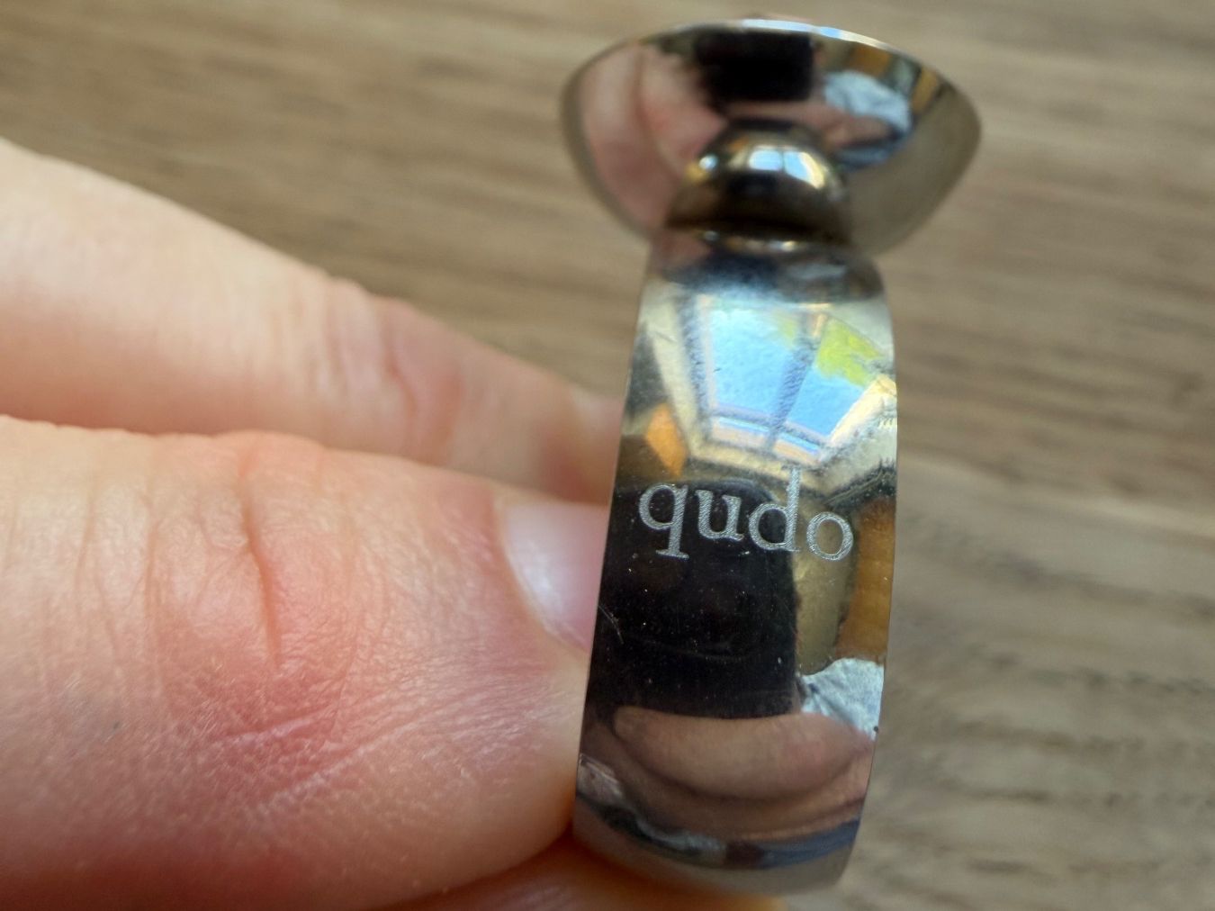 Anelli: QUDO Edelstahl-Ring Gr. 54 mit grossem rosé Kristall – Usato da Riehen venduto da ste_j9xx 1
