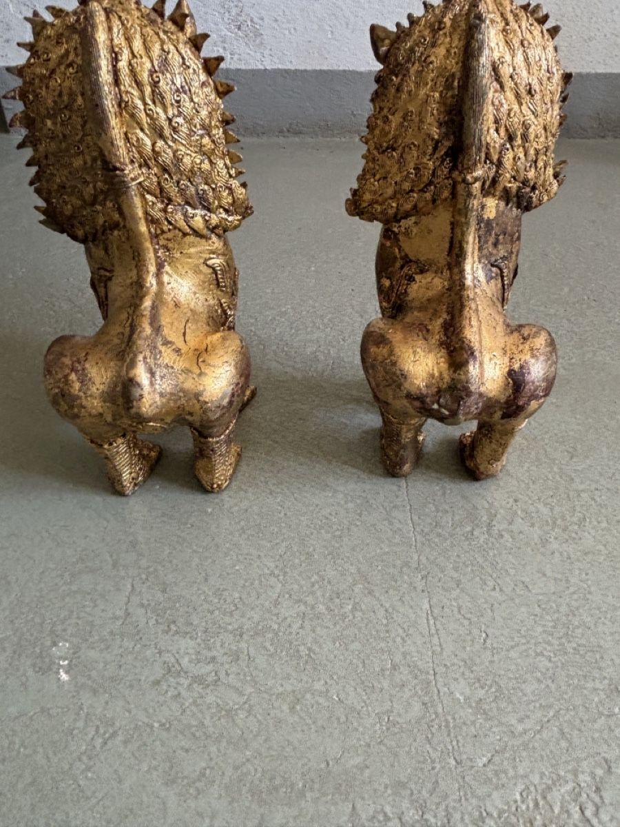 Tutte le decorazioni: paire de chiens Bronze doré ancienne – Usato da Buttes venduto da ButtA15 8
