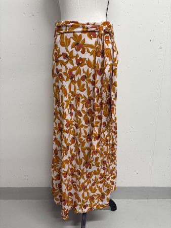 Diane von Furstenberg Maxirock mit Blumenmuster Gr. 42 beige