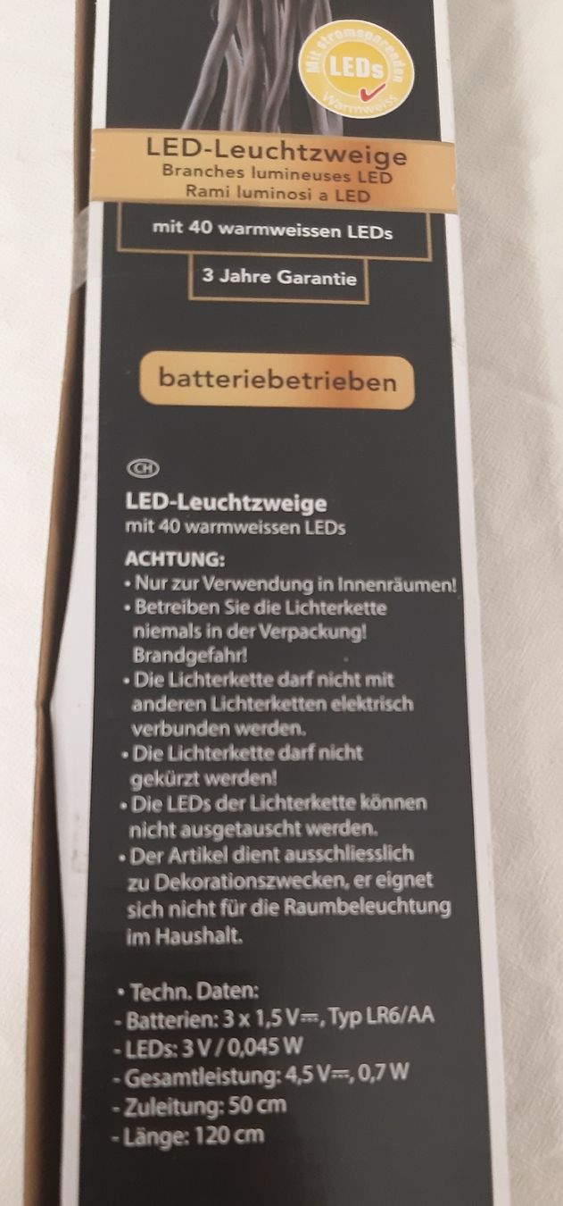 Tutte le decorazioni: LED-Leuchtzweige Weinachts deko – Nuovo e nell'imballaggio originale da Zürich venduto da Venecia25 5