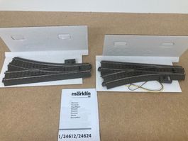 2er Set Märklin H0 24611 Weiche links, 24612 Weiche rechts