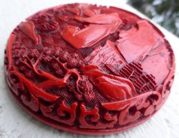 CHINA -ROT- LACK-SCHATULLE;--9 CM; FEINE HANDARBEIT, -SELTEN