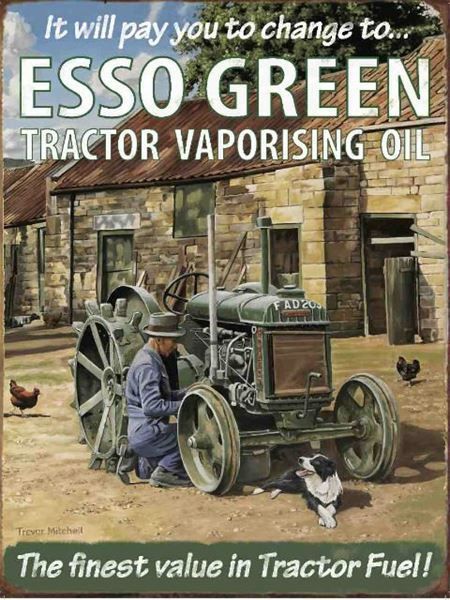 Esso Schilder: Blechschild-ESSO GREEN FINEST TRACTOR - 30 X 40 CM – Neu und originalverpackt aus Rupperswil von big-one-sale