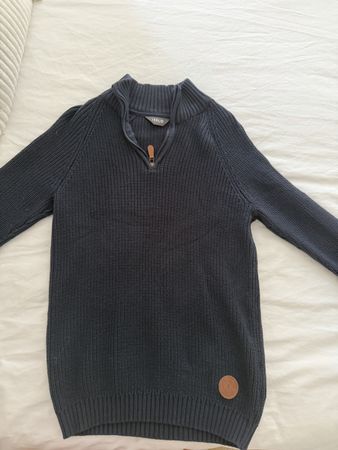 Herren Pullover mit Reissverschluss dunkelblau Grösse L