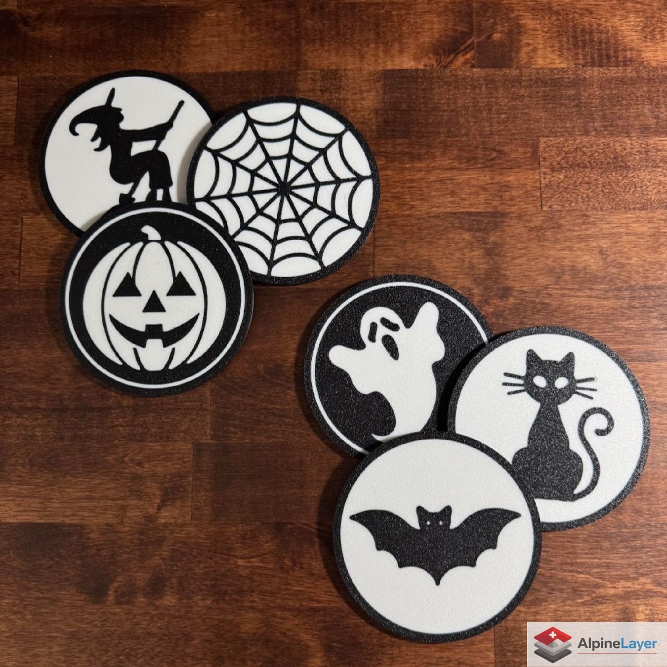 Sottobicchieri: Halloween Coaster Set with Holder 3D Printed – Nuovo (secondo la descrizione) da Losone venduto da AlpineLayer
