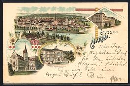 Litho Aarau, Ortsansicht, Neue Kaserne, 