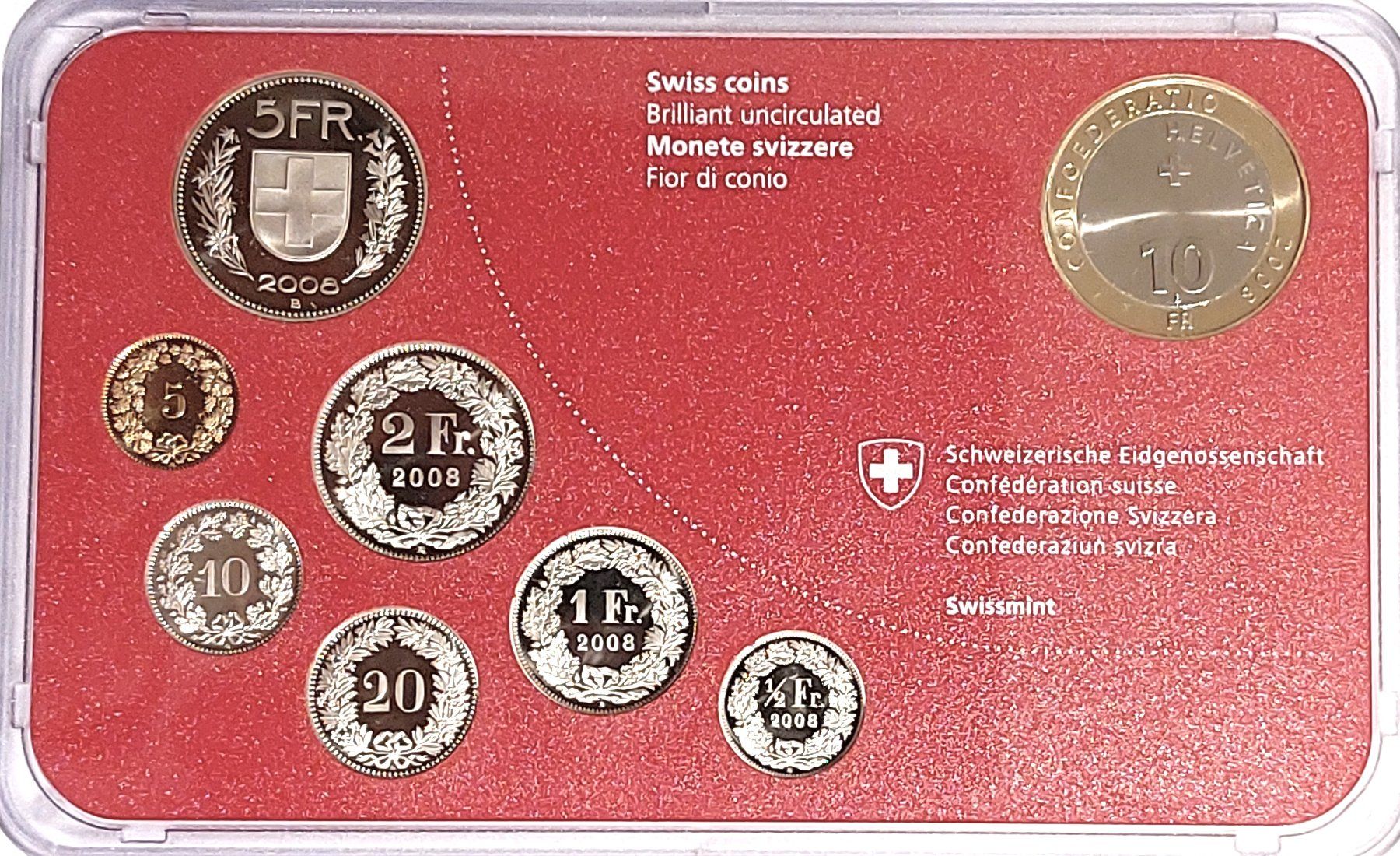 Tutti le monete: Münzsatz Schweiz 2008 stgl. – Nuovo (secondo la descrizione) da Arch venduto da coinsandmore 2