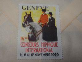 10.XI.29. VIGNETTE GENEVE CONCOURS HIPPIQUE AUF TELL BRIEF