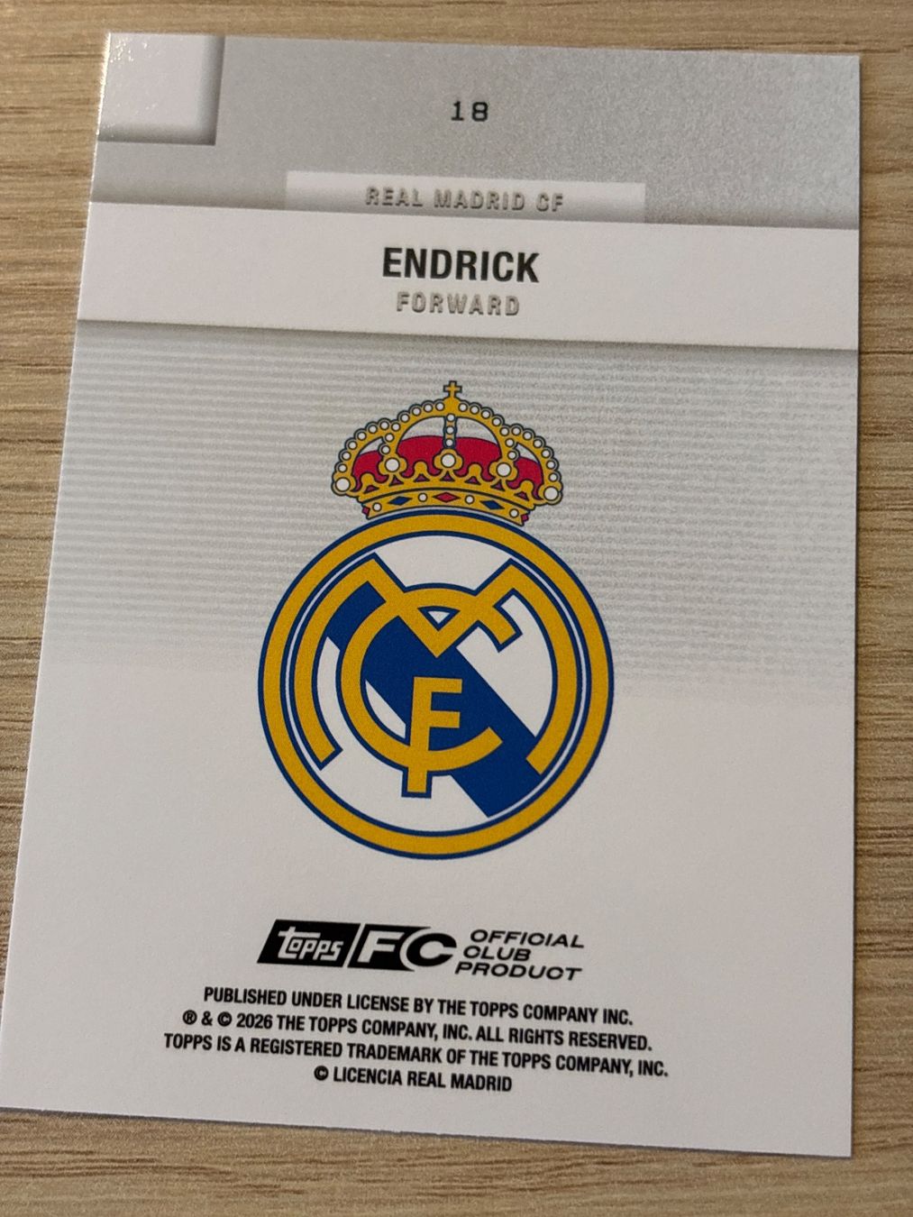 Topps Carte collezionabili: Topps Real Madrid Team Set 25/26 Endrick – Nuovo (secondo la descrizione) da Zürich venduto da BVBWINNER 1