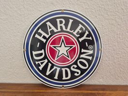 Emailschild Harley Davidson Motorrad Logo USA Emaille Schild