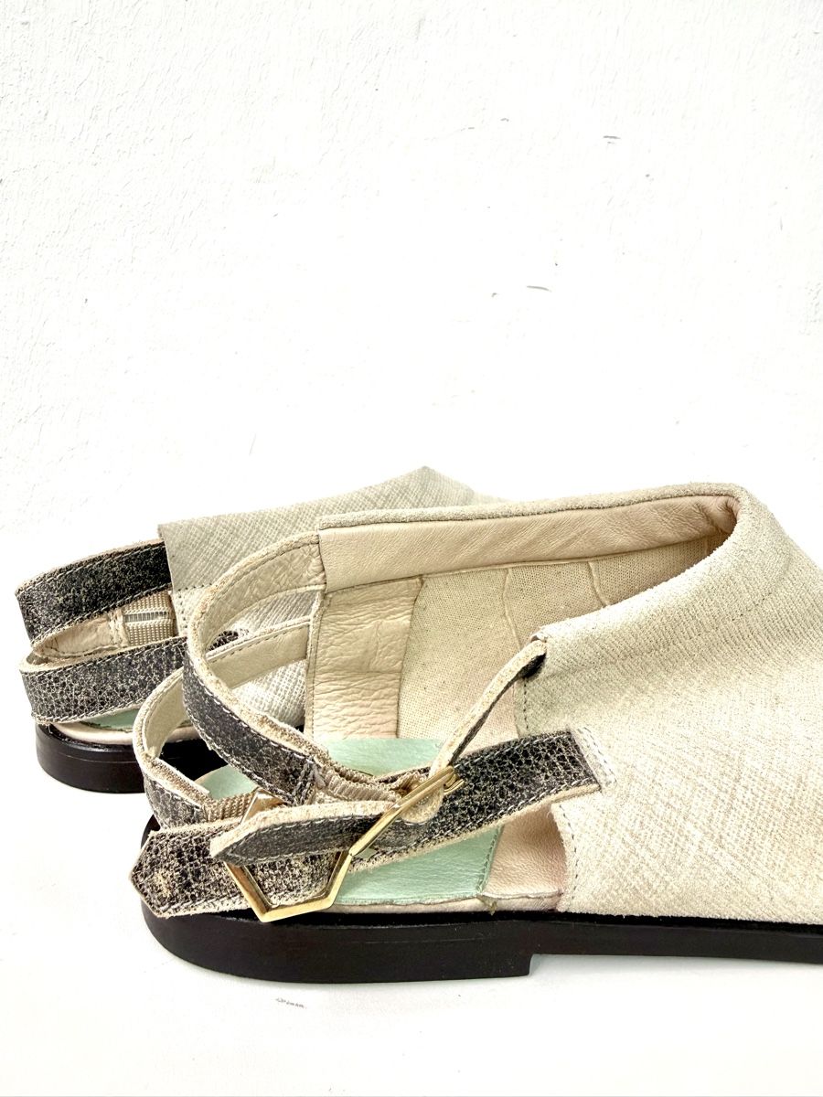 Scarpe da donna: Beige Slingback-Sandalen mit Riemchen Gr.39 – Nuovo (secondo la descrizione) da Basel venduto da A-Z-B 2