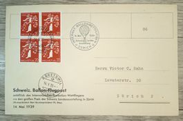TR59 Enveloppe + Timbre Suisse 1939