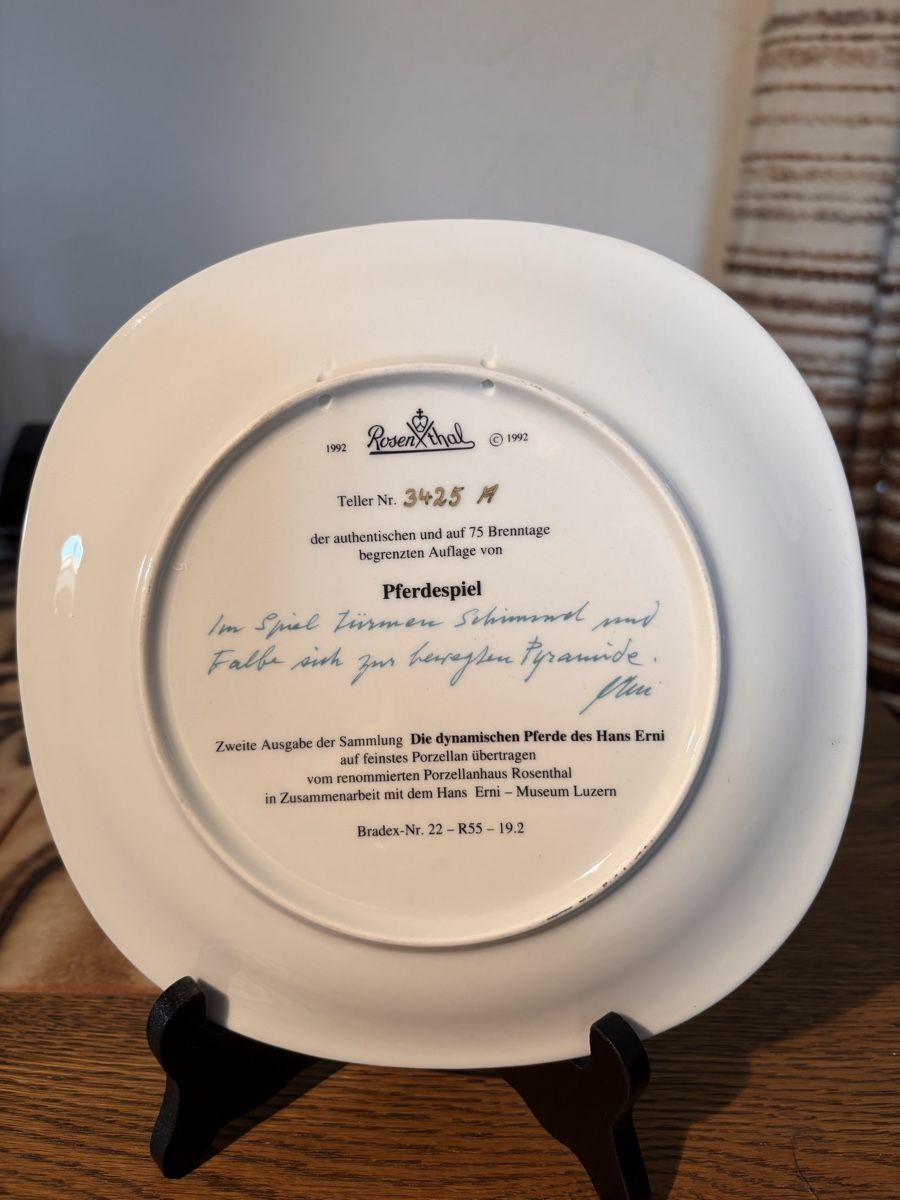 Rosenthal Piatti: Sammelteller Pferdespiel Rosenthal – Nuovo e nell'imballaggio originale da Weiach venduto da Larissa130 1