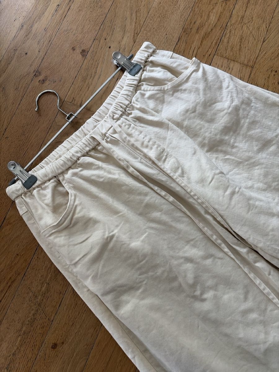 Pantaloni: Pantalon large 100% coton, beige clair, taille élastique S/M – Nuovo (secondo la descrizione) da Martigny venduto da O96 1