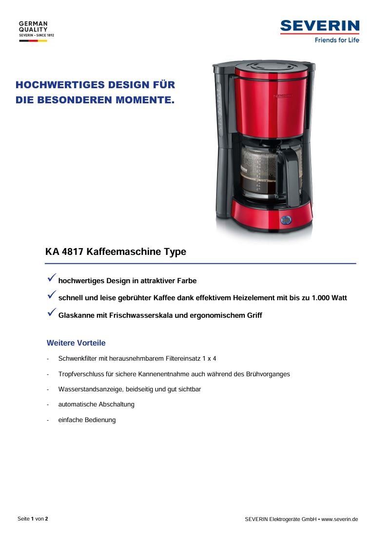 Macchine per caffè & Macchine per espresso: KA4817 Filterkaffeemaschine – Nuovo (secondo la descrizione) da Wängi venduto da SPCSHOP 6