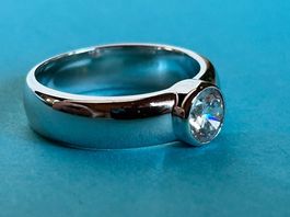 Silberring „solitaire“ 57