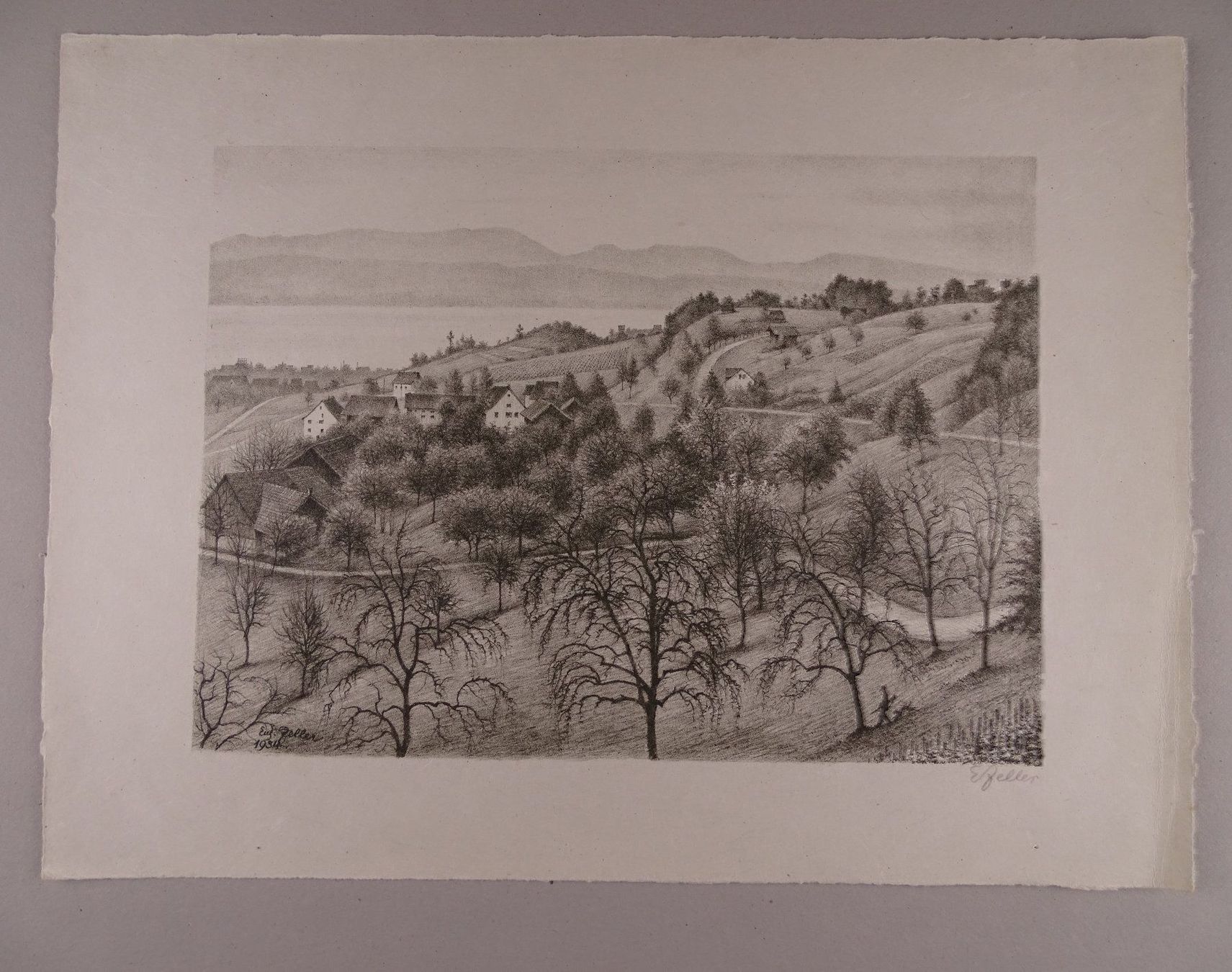 Gravures: MEILEN, LITHOGRAPHIE 1938 – D'occasion à Grüningen par Kartensammler 1