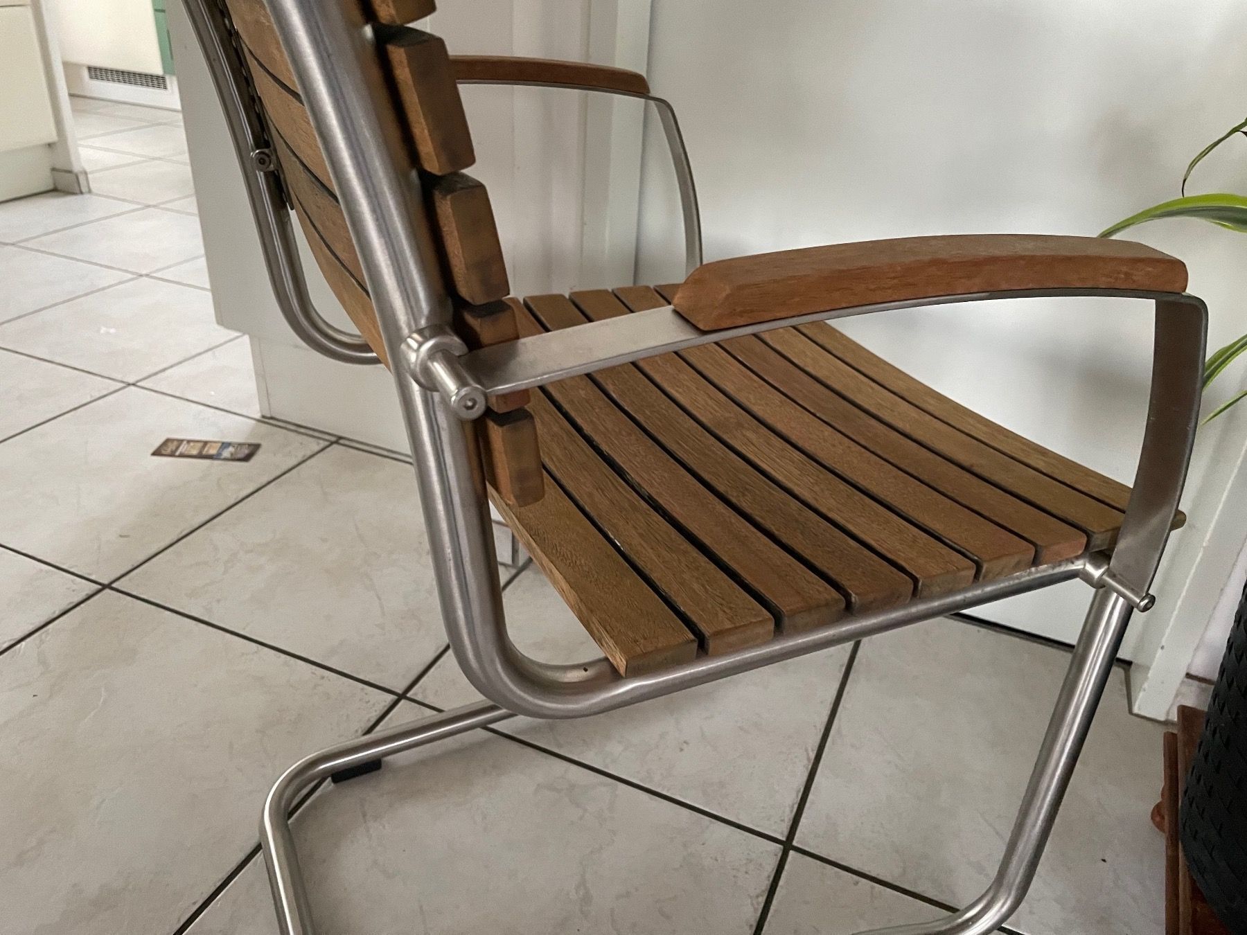 Stühle: Chaise Métallique Design Bois Teck – Gebraucht aus Vallamand von Bricbracbroc82 5