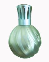 Lampe  Berger  vintage en verre dépoli torsadé bleu