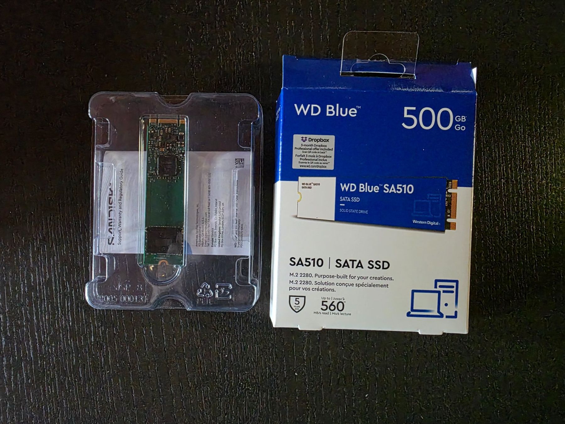 Western Digital Harddisks: SSD WD Blue 500 GB SATA 2 Stk. – Neu (gemäss Beschreibung) aus Gurzelen von daenu_1236