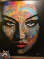 Original Gemälde, «Colourful Face» von Nomen, Top XXL Nuno
