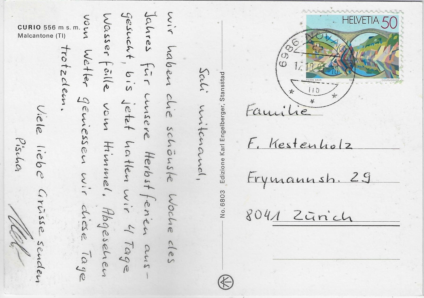 Cartoline postali: Curio TI - Vue generale – Usato da Ettingen venduto da Kartenplanet 1
