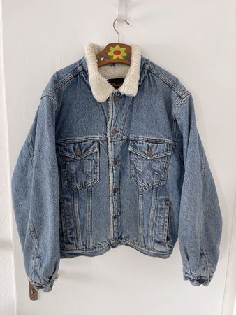 Wrangler Vintage Jeans Jacke mit Teddyfutter, Gr. L,