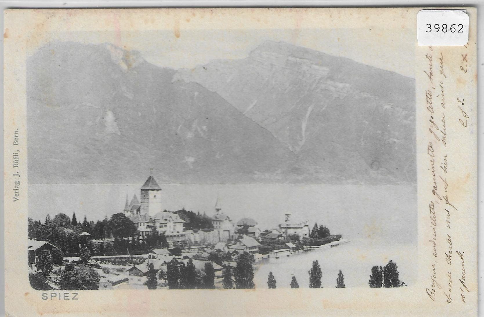 Cartes postales: Spiez mit Schloss 1901 – D'occasion à Ettingen par Kartenplanet